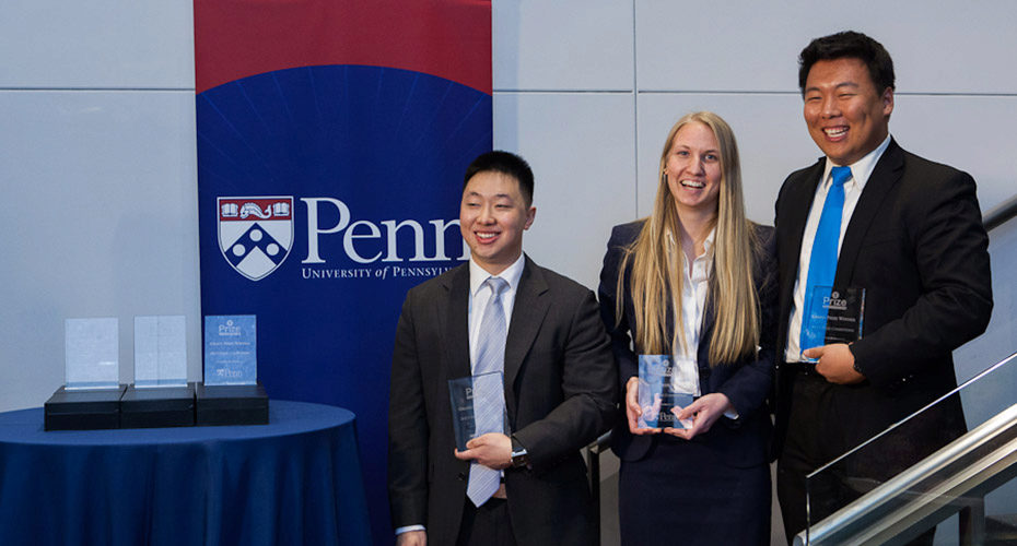 Y-Prize 2013 winners (r-l) Andy Wu, Kelsey Duncombe-Smith, and Richard Zhang. Photo by Lamont Abrams.